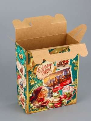 Подарочная коробка новогодняя «Вкус детства», для сладких подарков, 17x7x25.5 см