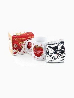 Подарочный набор новогодний «Благополучия»: чай со вкусом: лимон 50 г, кружка 300 мл.