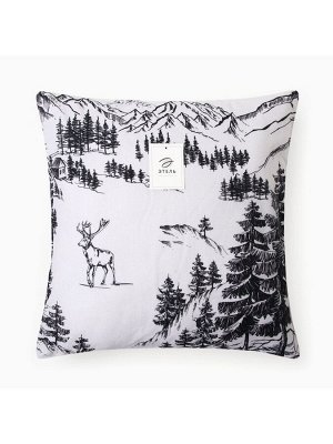 Наволочка декоративная новогодняя «Этель. Winter landscape» 50x50 см, поплин, 100% хлопок