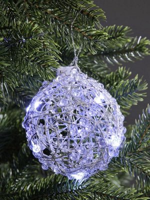 Подвеска световая «Снежок», 10 см, 10 LED, от батареек AG13x3, свечение белое