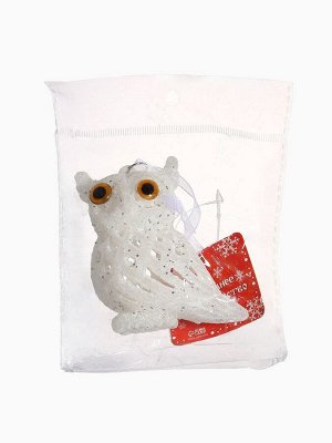 Ёлочная игрушка «Зимнее волшебство. Снежная сова», 6x10 см, белый