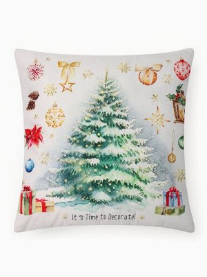 Подушка декоративная новогодняя «Этель. Time to decorate», 40x40 см, велюр