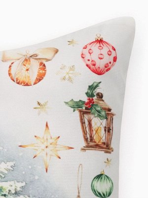 Подушка декоративная новогодняя «Этель. Time to decorate», 40x40 см, велюр