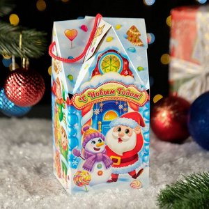 Коробка новогодняя подарочная складная «Зефиркины» 10.5x10.5x21.5 см