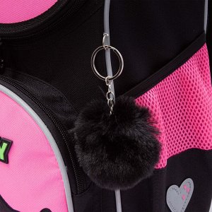 Ранец школьный GRIZZLY суперлегкий с анатомической спинкой, на ножках, с мешком для обуви, для девочки