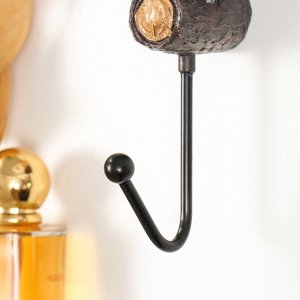 Настенный крючок декоративный «Снегирь», полистоун, лак, 12.5x6.5x19.5 см