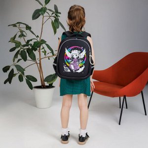 Ранец школьный формованный GRIZZLY с анатомической спинкой на ножках, для девочки