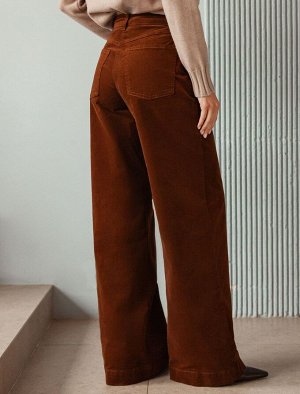 Брюки из эластичного микро-вельвета светло-коричневый