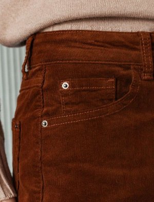 Брюки из эластичного микро-вельвета светло-коричневый