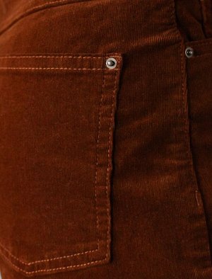 Брюки из эластичного микро-вельвета светло-коричневый