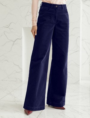 Брюки из эластичного микро-вельвета синий