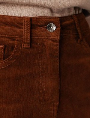 Брюки из эластичного микро-вельвета светло-коричневый