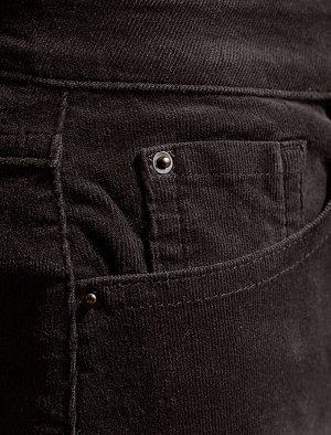 Брюки из эластичного микро-вельвета черный