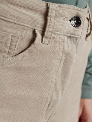 Брюки из эластичного микро-вельвета светло-бежевый