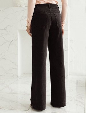 Брюки из эластичного микро-вельвета черный