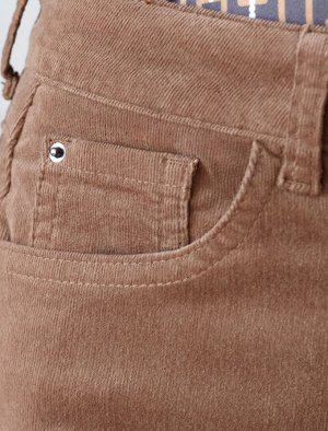 Брюки из эластичного микро-вельвета светло-кофейный