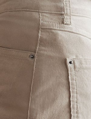 Брюки из эластичного микро-вельвета светло-бежевый