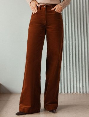 Брюки из эластичного микро-вельвета светло-коричневый