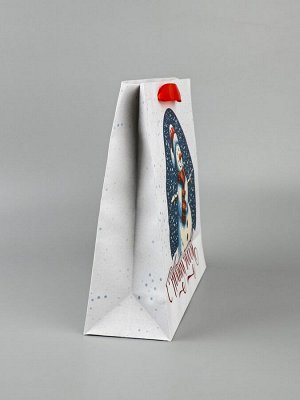 Пакет подарочный новогодний бумажный «С Новым годом», 31x26x11 см