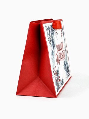 Пакет подарочный новогодний бумажный, «Загадай желание», 24x20x11 см
