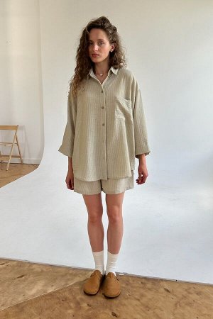 Костюм женский  SET019/33/Оливковый, белый