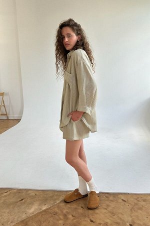 Костюм женский  SET019/33/Оливковый, белый
