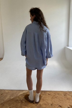 Костюм женский  SET019/32/Голубой, белый