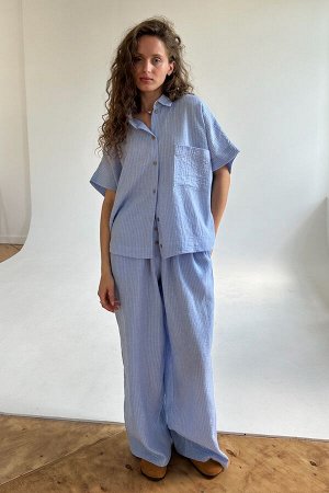 Костюм женский  SET094/01/Голубой, белый