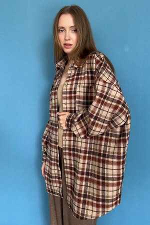 Рубашка женская  HUG077/03/Коричневый, бежевый