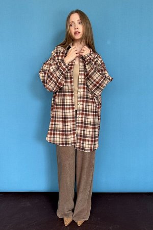 Рубашка женская  HUG077/03/Коричневый, бежевый