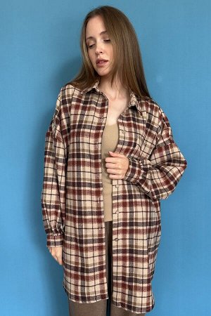 Рубашка женская  HUG077/03/Коричневый, бежевый