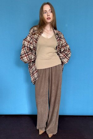 Рубашка женская  HUG077/03/Коричневый, бежевый