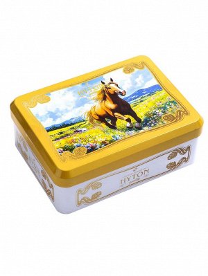 Чай чёрный новогодний HYTON «Шкатулка жёлтая: лошадь», 50 г