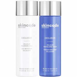 Скинкод Программа Exclusive очищение: молочко 200 мл + тоник 200 мл (Skincode, Exclusive)