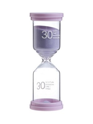 Песочные часы Happy time, на 30 минут, 4.4 х 12.6 см, сиреневые