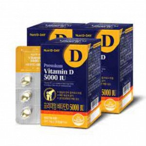 Nutri D-Day Витамин D, премиум пищевая добавка / Premium Vitamin D 5000 МЕ, 300 мг * 30 капс