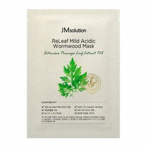 JMSolution Маска для лица тканевая успокаивающая с экстрактом полыни Mask Releaf Mild Acidic Wormwood, 30 мл
