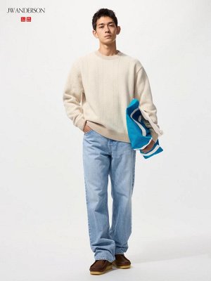 UNIQLO — прямые джинсы стрейч удлинённая модель - 63 BLUE