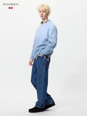 UNIQLO — прямые джинсы стрейч удлинённая модель - 64 BLUE