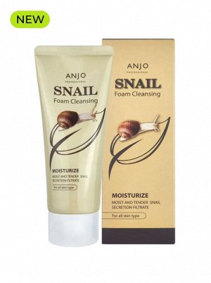 Пенка для умывания лица увлажняющая с муцином улитки, 100 мл / Anjo Professional Snail Foam Cleasing