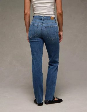 AE Stretch Ripped Super High-Waisted Straight Jean