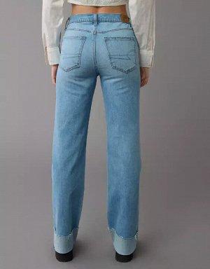 AE Stretch High-Waisted Stovepipe Cuffed Jean
