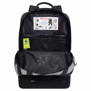 Бизнес рюкзак деловой GRIZZLY с карманом для ноутбука 13", одним отделением, мужской