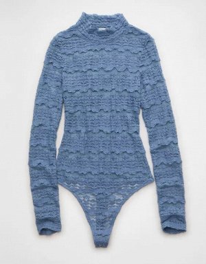 AE Long Sleeve Mock Neck Lace Bodysuit
