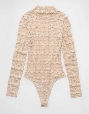 AE Long Sleeve Mock Neck Lace Bodysuit