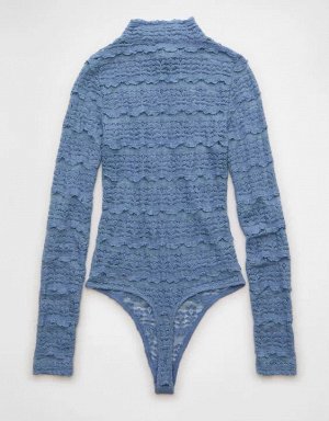 AE Long Sleeve Mock Neck Lace Bodysuit