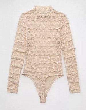 AE Long Sleeve Mock Neck Lace Bodysuit