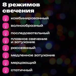 Электрогирлянда-нить комнатная "Pastel", 10 м, 120 LED, мультицветная, 220 V, контроллер, ЗОЛОТАЯ СКАЗКА, 592472