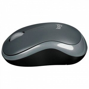 Мышь беспроводная LOGITECH M185, 2 кнопки + 1 колесо-кнопка, оптическая, черно-серая, 910-002238
