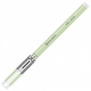 Ручка гелевая BRAUBERG "GEL ONE PASTEL", ЧЕРНАЯ, корпус ассорти, узел 0,5 мм, линия 0,35 мм, 144039